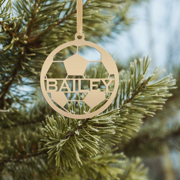 Personalized Soccer Metal Christmas/Holiday Ornament