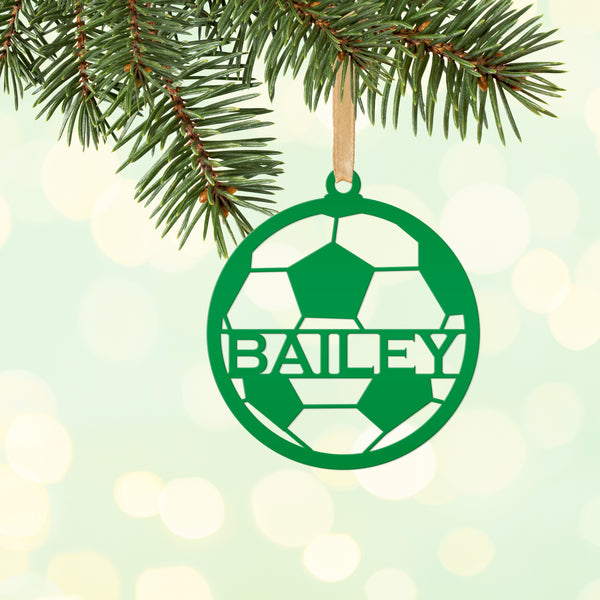 Personalized Soccer Metal Christmas/Holiday Ornament