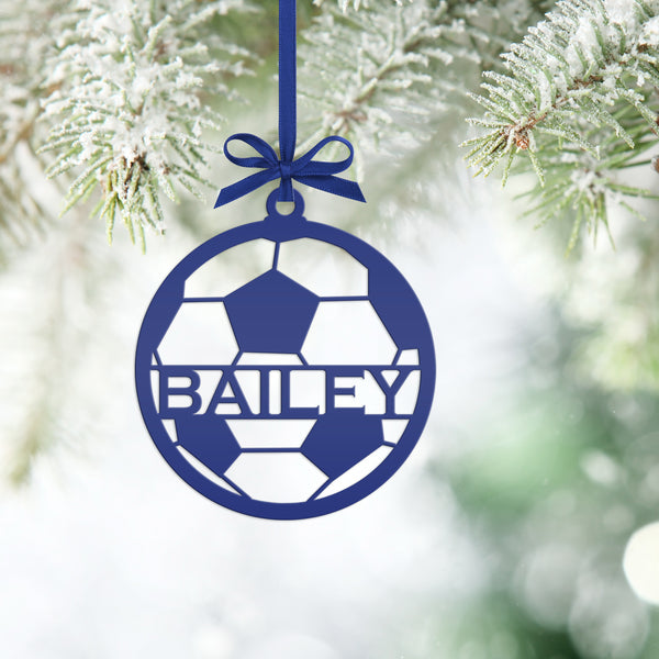 Personalized Soccer Metal Christmas/Holiday Ornament