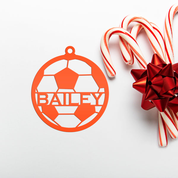 Personalized Soccer Metal Christmas/Holiday Ornament