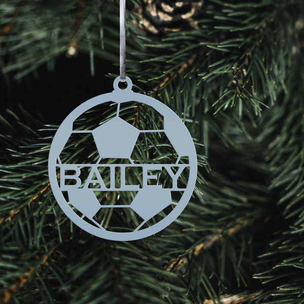 Personalized Soccer Metal Christmas/Holiday Ornament