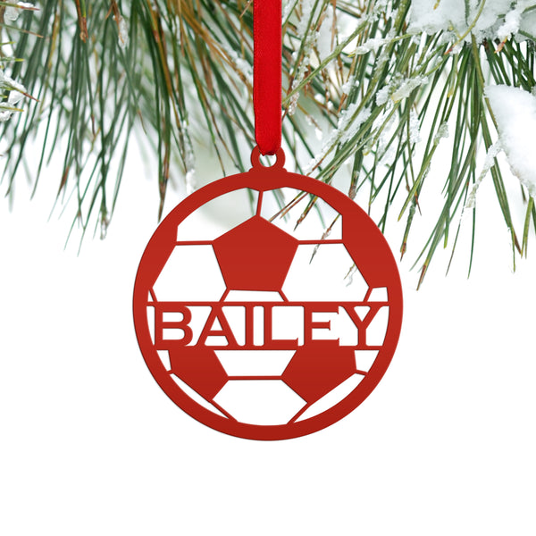 Personalized Soccer Metal Christmas/Holiday Ornament