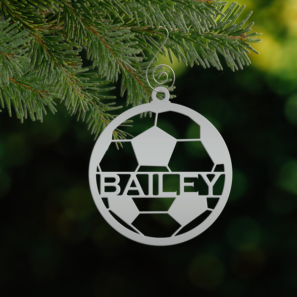 Personalized Soccer Metal Christmas/Holiday Ornament