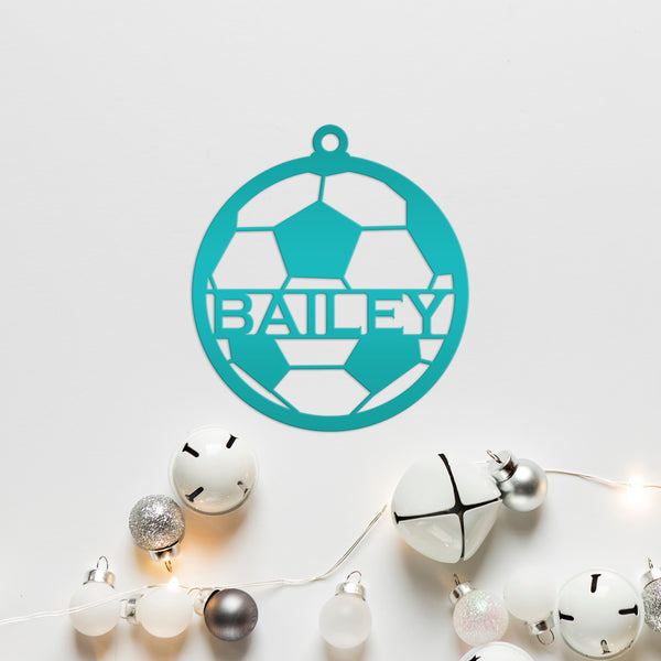 Personalized Soccer Metal Christmas/Holiday Ornament