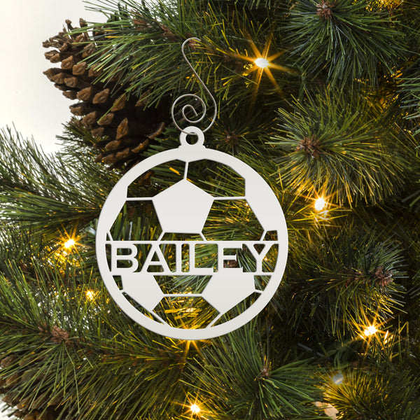 Personalized Soccer Metal Christmas/Holiday Ornament