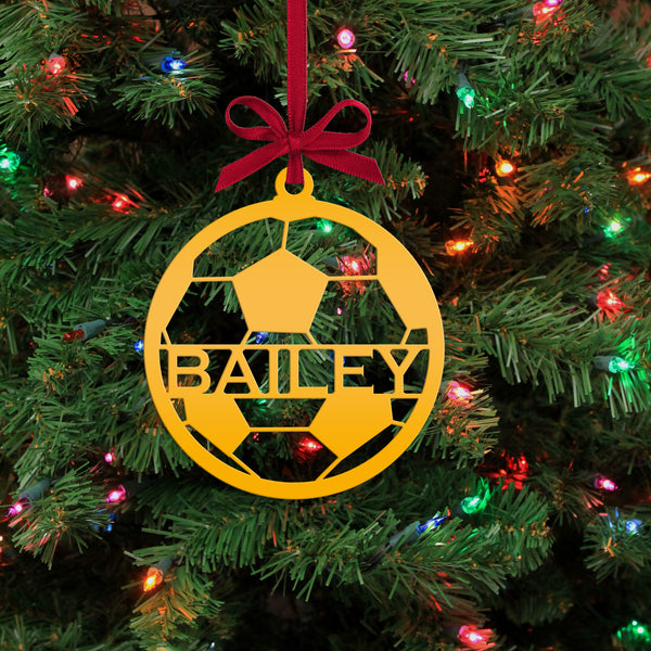 Personalized Soccer Metal Christmas/Holiday Ornament