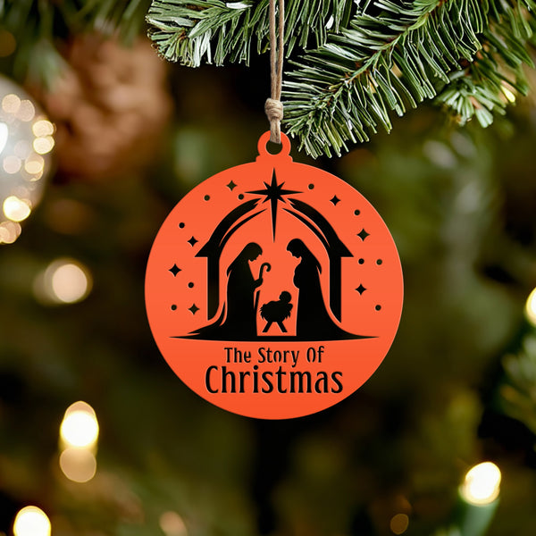 Handcrafted Metal Nativity Ornament - Christian Holiday Decor - Custom Seasonal Decorations - Unique Xmas Stocking Stuffers - Christmas Gift