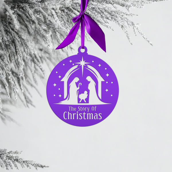 Handcrafted Metal Nativity Ornament - Christian Holiday Decor - Custom Seasonal Decorations - Unique Xmas Stocking Stuffers - Christmas Gift