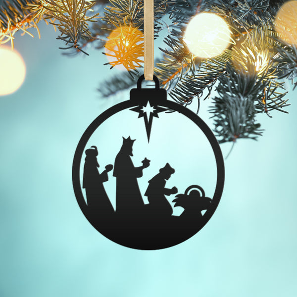 Three Wise Men Ornament - Elegant Metal Christmas Decor - Nativity Scene Decorations - Charming Xmas Trinkets - Seasonal Stocking Stuffers