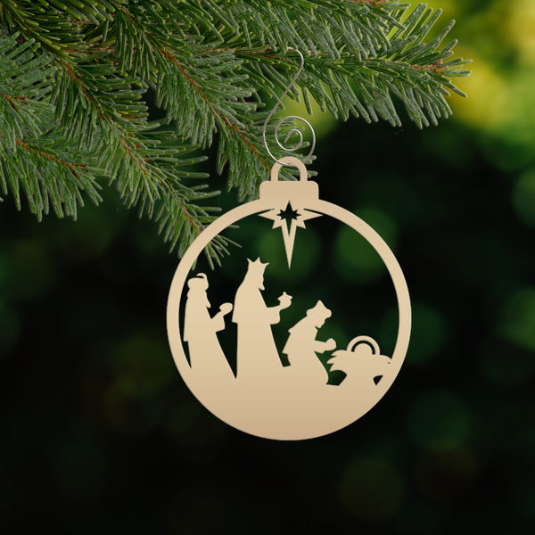 Three Wise Men Ornament - Elegant Metal Christmas Decor - Nativity Scene Decorations - Charming Xmas Trinkets - Seasonal Stocking Stuffers