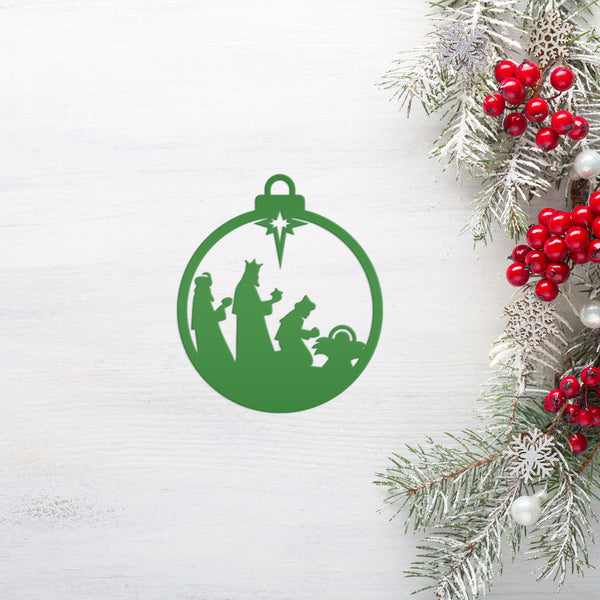 Three Wise Men Ornament - Elegant Metal Christmas Decor - Nativity Scene Decorations - Charming Xmas Trinkets - Seasonal Stocking Stuffers