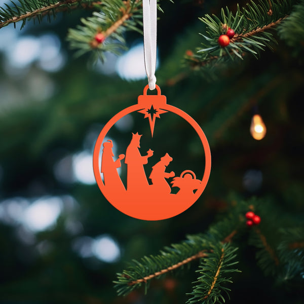 Three Wise Men Ornament - Elegant Metal Christmas Decor - Nativity Scene Decorations - Charming Xmas Trinkets - Seasonal Stocking Stuffers