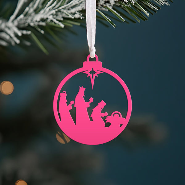 Three Wise Men Ornament - Elegant Metal Christmas Decor - Nativity Scene Decorations - Charming Xmas Trinkets - Seasonal Stocking Stuffers