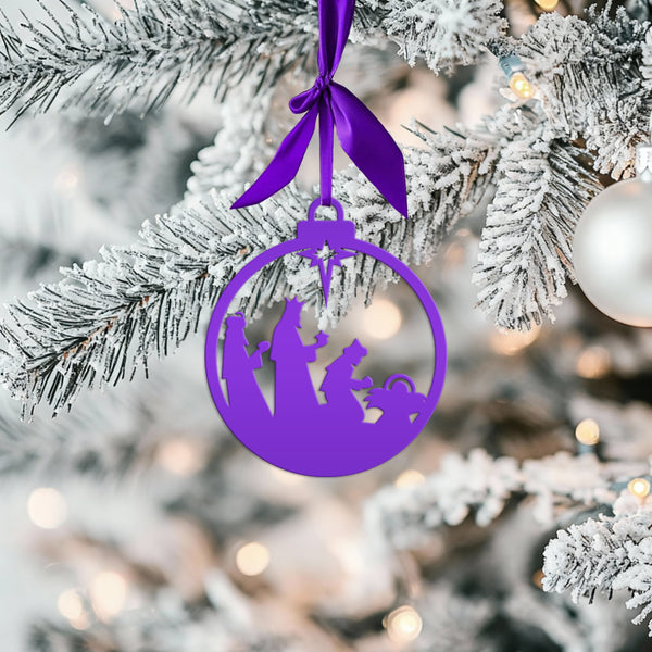 Three Wise Men Ornament - Elegant Metal Christmas Decor - Nativity Scene Decorations - Charming Xmas Trinkets - Seasonal Stocking Stuffers