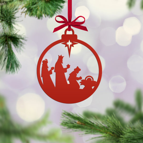 Three Wise Men Ornament - Elegant Metal Christmas Decor - Nativity Scene Decorations - Charming Xmas Trinkets - Seasonal Stocking Stuffers