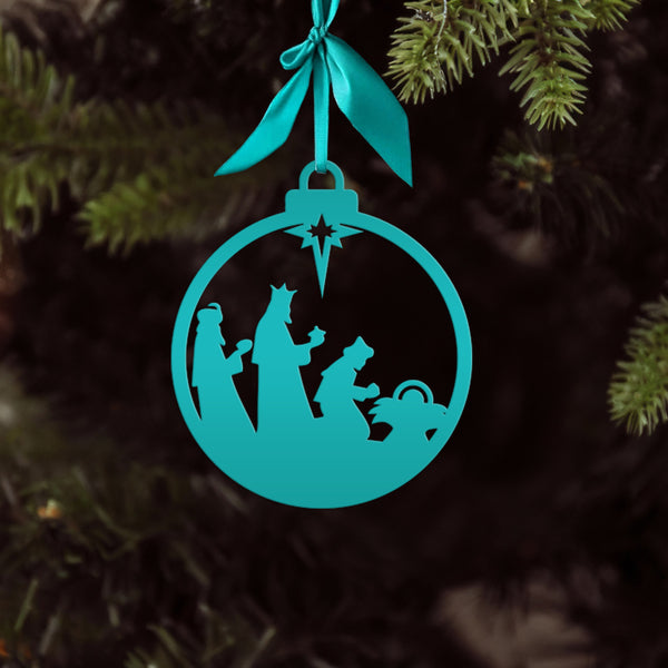 Three Wise Men Ornament - Elegant Metal Christmas Decor - Nativity Scene Decorations - Charming Xmas Trinkets - Seasonal Stocking Stuffers