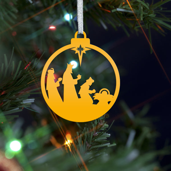 Three Wise Men Ornament - Elegant Metal Christmas Decor - Nativity Scene Decorations - Charming Xmas Trinkets - Seasonal Stocking Stuffers