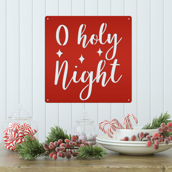 O Holy Night Christmas Metal Sign