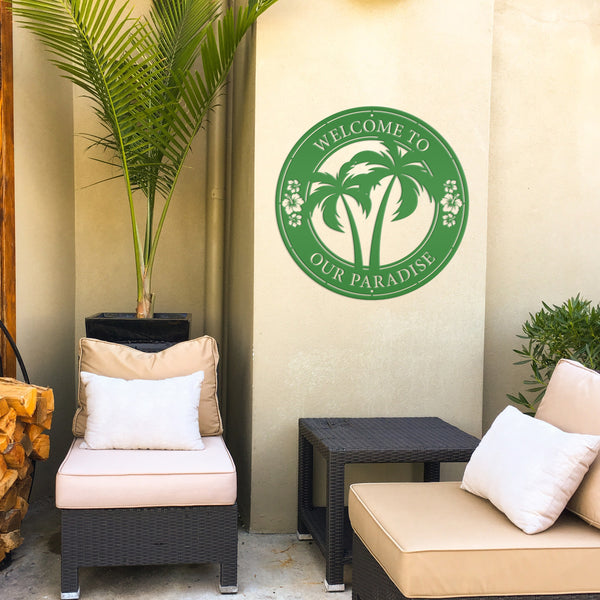 Personalized Tropical Patio or Pool Sign, Custom Tropical Sign