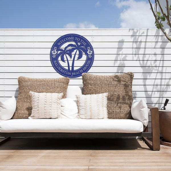 Personalized Tropical Patio or Pool Sign, Custom Tropical Sign
