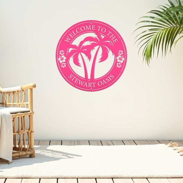 Personalized Tropical Patio or Pool Sign, Custom Tropical Sign