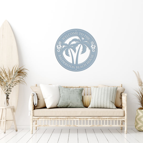 Personalized Tropical Patio or Pool Sign, Custom Tropical Sign