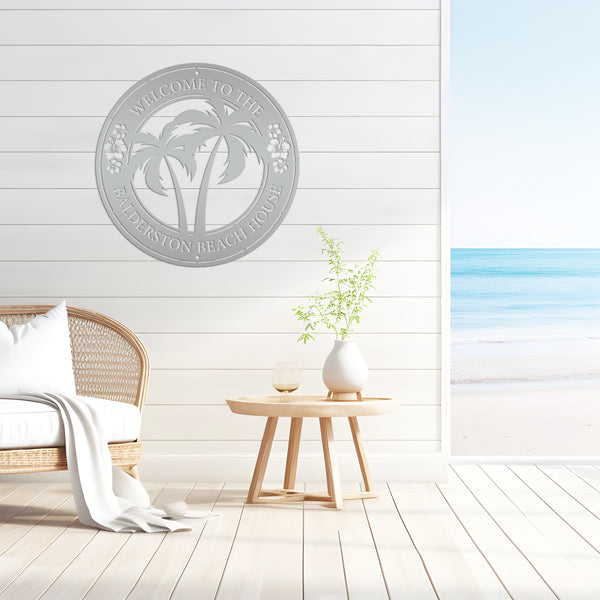 Personalized Tropical Patio or Pool Sign, Custom Tropical Sign