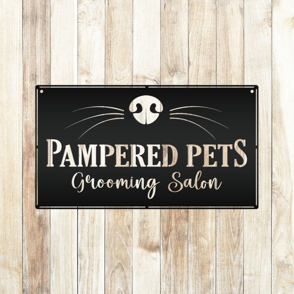 Custom Pet Grooming Salon Metal Sign - Dog Grooming