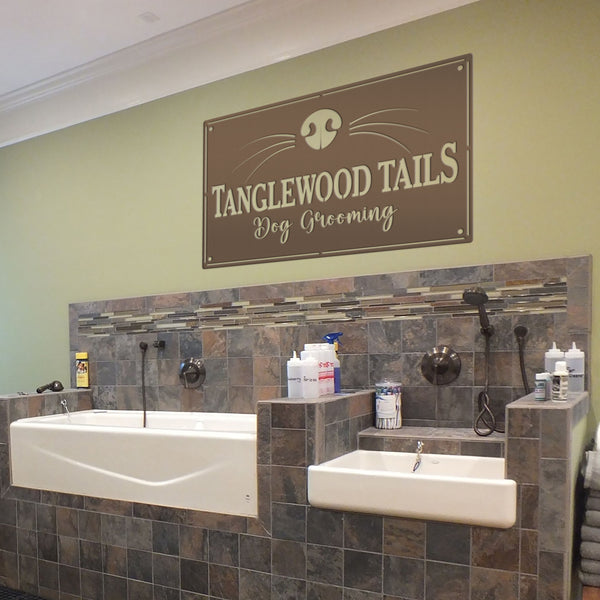 Custom Pet Grooming Salon Metal Sign - Dog Grooming