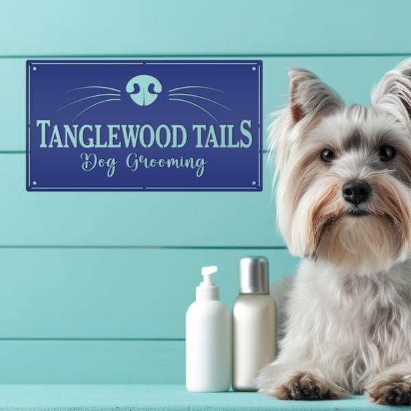 Custom Pet Grooming Salon Metal Sign - Dog Grooming
