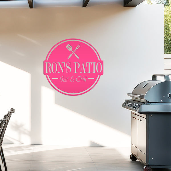 Personalized Patio Bar & Grill Metal Sign-Fathers Day Gift, Patio Oasis , Backyard Patio Decor & Wall Art, Patio Bar Sign for the Wall