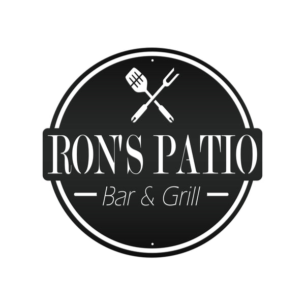 Personalized Patio Bar & Grill Metal Sign-Fathers Day Gift, Patio Oasis , Backyard Patio Decor & Wall Art, Patio Bar Sign for the Wall