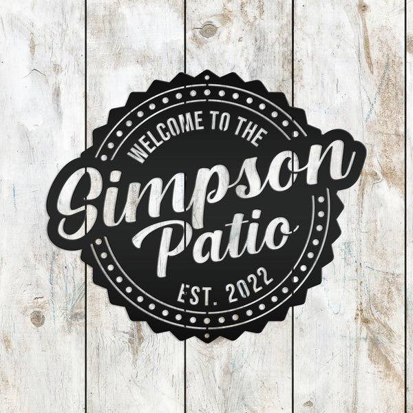 Custom-Personalized Family Patio Sign-Make Your Own Words-Patio-Porch-Pool-Lakehouse-Beach House Metal Sign-Family Metal Sign