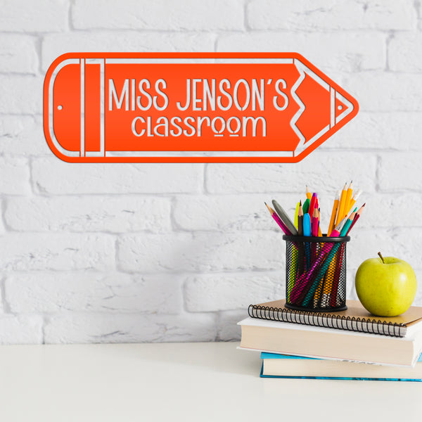Custom Teacher Name Personalized Classroom Metal Sign