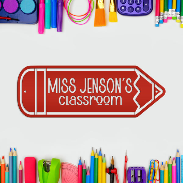 Custom Teacher Name Personalized Classroom Metal Sign