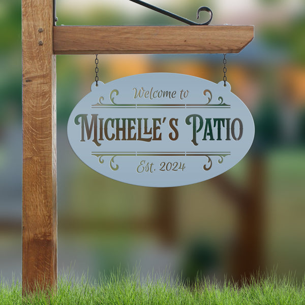 Customizable Metal Welcome Sign for Your Porch - Unique Patio Wall Hanging - Personalized Laser Cut Front Porch Decor - Housewarming Gift