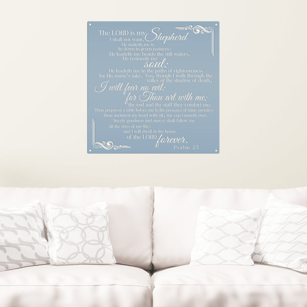 Inspirational Psalm 23 Metal Wall Hanging - Christian Home Decor - Laser Cut Jesus Art - Bible Verse Farmhouse Decoration - Religious Signs