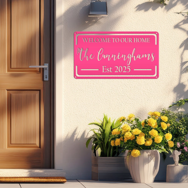 Personalized Family Name  Metal Sign, Welcome Sign for Home, Porch Sign Ideas, Welcome Sign & Wall Decor