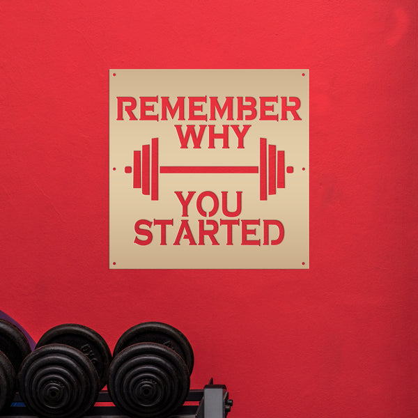 Remember Why You Started Home Gym Metal Sign-Home Gym Sign and Decor-Fitness Center-Workout Gym Signs-Motivational Gym Signs