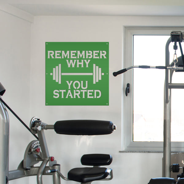 Remember Why You Started Home Gym Metal Sign-Home Gym Sign and Decor-Fitness Center-Workout Gym Signs-Motivational Gym Signs
