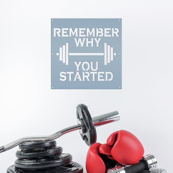 Remember Why You Started Home Gym Metal Sign-Home Gym Sign and Decor-Fitness Center-Workout Gym Signs-Motivational Gym Signs