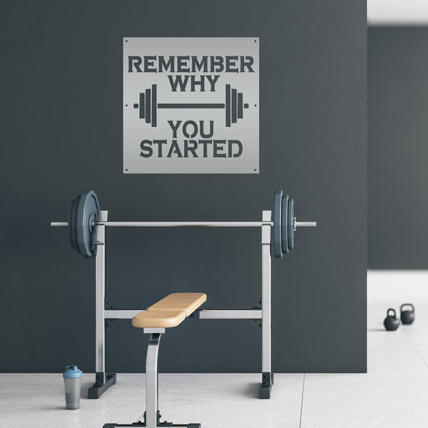 Remember Why You Started Home Gym Metal Sign-Home Gym Sign and Decor-Fitness Center-Workout Gym Signs-Motivational Gym Signs