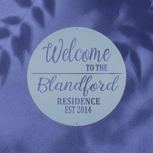 Personalized Welcome Sign, Round Front Door Sign, Business Sign, Elegant Front Door Sign