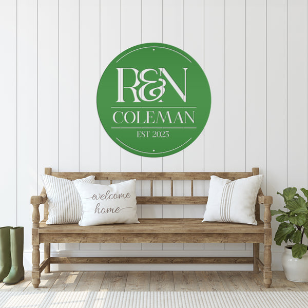 Last name and Initial Sign, Wedding Gift, Anniversary Gift, Outdoor Business Sign