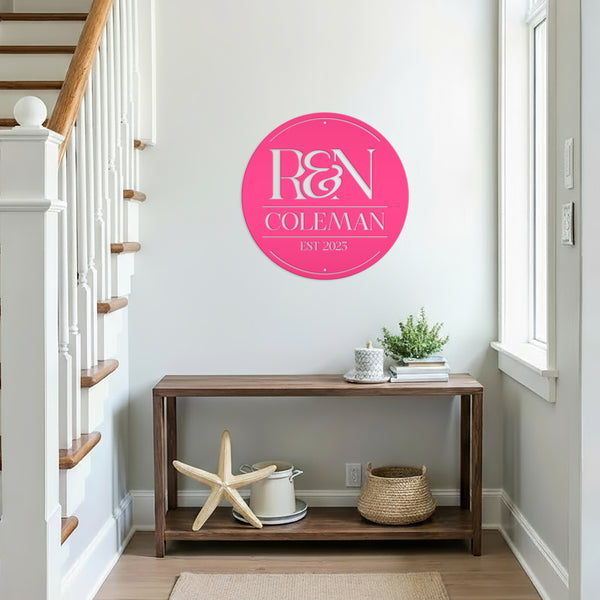 Last name and Initial Sign, Wedding Gift, Anniversary Gift, Outdoor Business Sign