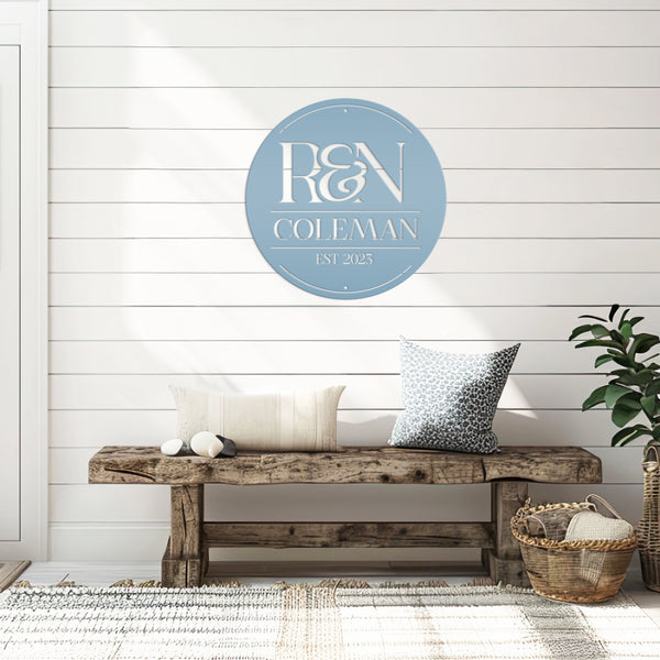 Last name and Initial Sign, Wedding Gift, Anniversary Gift, Outdoor Business Sign