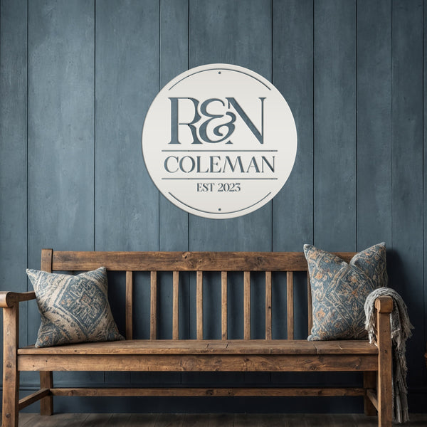 Last name and Initial Sign, Wedding Gift, Anniversary Gift, Outdoor Business Sign