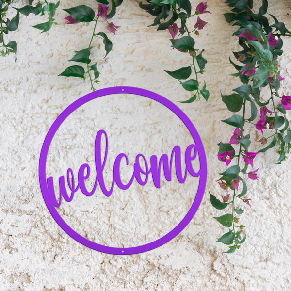 Round Welcome Metal Sign, Welcome Metal Wall Art, Welcome Wall Decor, Welcome Home Decor, Welcome Entryway Decor for the Wall, Welcome Home Decor