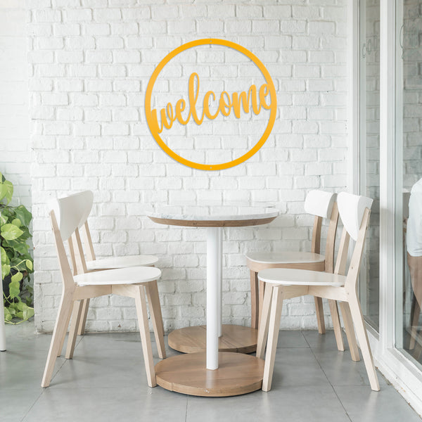 Round Welcome Metal Sign, Welcome Metal Wall Art, Welcome Wall Decor, Welcome Home Decor, Welcome Entryway Decor for the Wall, Welcome Home Decor