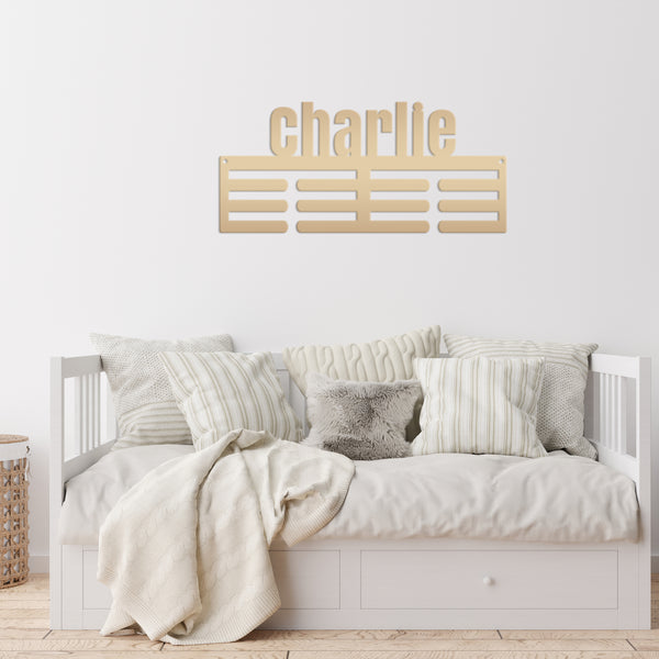 Medal Award Hanging Rack, Custon Sport Metal Ribbon Wall Display, Unique Gift Idea, Personalized Medal Holder, Birthday or Christmas Present